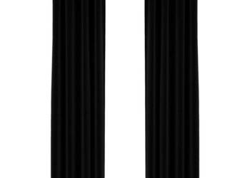 Zasłony stylizowane na lniane 2 szt. czarne 140x225 cm WM-321153