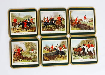 Zestaw 6 podkładek – English Fox Hunting + korek