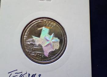 Stare monety 1/4 dolar 2004 Teksas USA hologram
