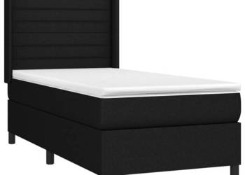 Łóżko z Materacem Kontynentalne Czarne Do Sypialni 80x200 cm WM-3138351