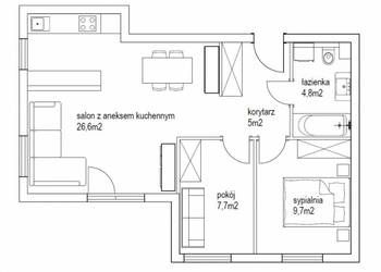 Słoneczne mieszkanie 3-pokojowe, 56,16m2+komórka+miejsce postojowe