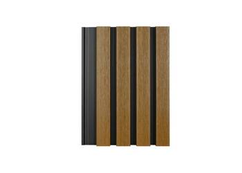Lamele elewacyjne Premium. Teak na czarnym tle. Od ręki.