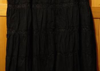 Czarna gotycka spódnica maxi długa koronka podszewka 46 44 XXL EVIE uk 18