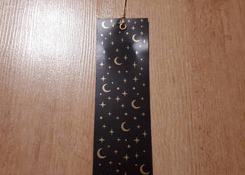 Zakładka do książki - księżyce i gwiazdy, z chwostem / czarna