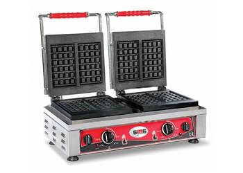 Gofrownica żeliwna podwójna do gofrów w kratkę GMG 2 x 2200W