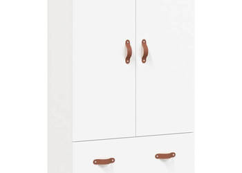 Wysoka szafka biała 695x31x115 cm materiał drewnopochodny WM-828204