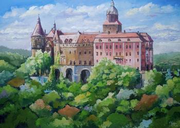 Zamek Książ olej na płótnie