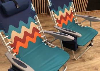 Zestaw 2 składanych krzeseł plażowych ALPHA CAMP – lekkie i regulowane