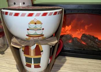 Zestaw prezentowy, świąteczny z kubkiem i miską - SALE