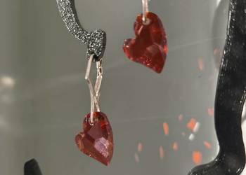 Kolczyki srebro kryształ Swarovski serce