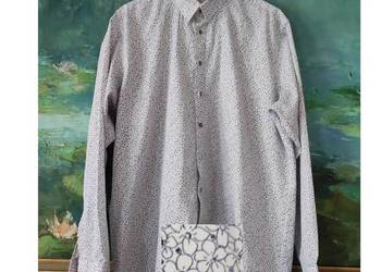 koszula z kołnierzykiem casual duża elegancka modna printy kwiatuszki
