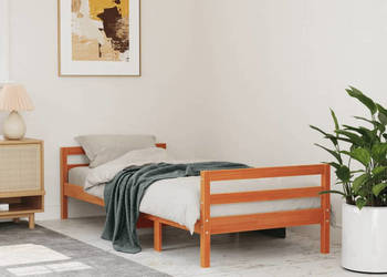 Rama łóżka bez materaca woskowy brąz sosnowa 90x190 cm WM-844487