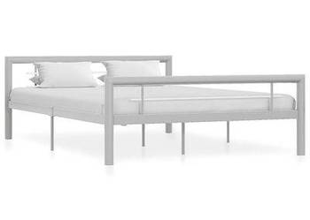 vidaXL Rama łóżka, szaro-biała, metalowa, 140x200 cm(sku:284559)