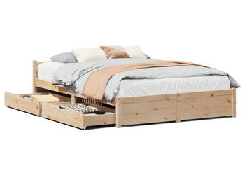 Rama łóżka bez materaca lite drewno sosnowe 135x190 cm WM-3301678