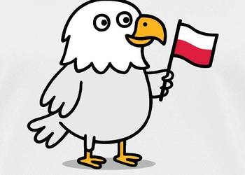 Patriotyczna koszulka damska oddychająca orzełek z flagą Polski