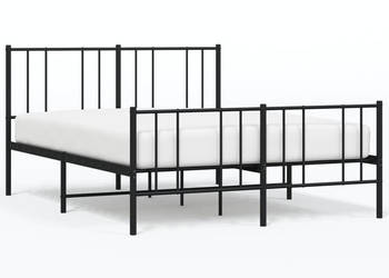 Łóżko Metalowe Czarne Rama Łóżka Ze Stelażem 140x200cm WM-352499