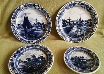 Talerze ścienne Delft Royal Goedewaagen RĘCZNIE MALOWANE komplet 4 szt