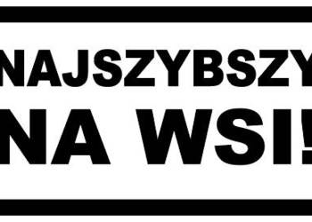 Naklejka Najszybszy na wsi drukowana na białym tle 150x80 mm
