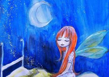 Akwarela "Droga mleczna" artystki plastyka Adriany Laube Akwarela "Droga mleczna" artystki plastyka Adriany Laube