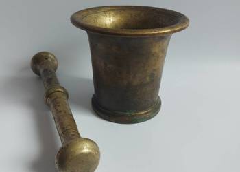 STARY Moździerz Mosiężny ciężki 2,22 kg mosiądzu