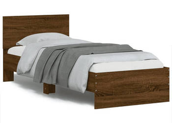 Rama łóżka z wezgłowiem i LED brązowy dąb 75x190 cm WM-838847