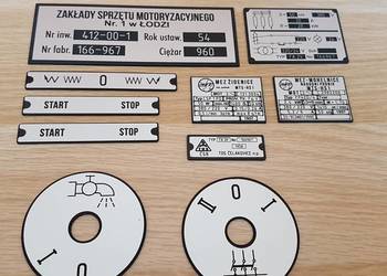 Ferezarka TOS FA 2V Tabliczka Tabliczki Tabela