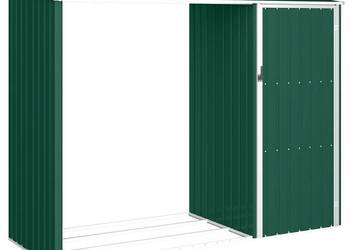 vidaXL Szopa z wiatą na drewno, zielona(SKU:46293)