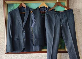 marynarka spodnie kamizelka garnitur stylowy męski nowy next casual slim fi
