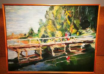 obraz - pejzaż w drewnianej ramie