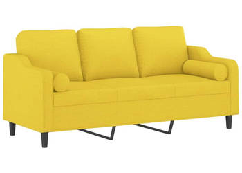 3-osobowa sofa wypoczynkowa z poduszkami jasnożółta 180 cm WM-3200858