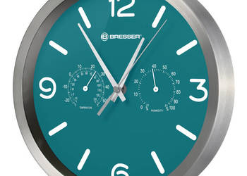 Zegar ścienny Thermo/Hygro Bresser MyTime DCF 25 cm, nieb.