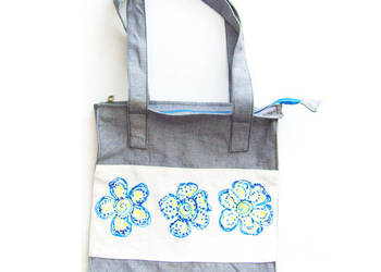 boho torba na ramię, mocna torba A4, etno torba na zamek