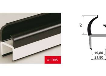 Uszczelka PVC 19,8/21,8 mm, L=5000 mm, część miękka czarna/część twarda