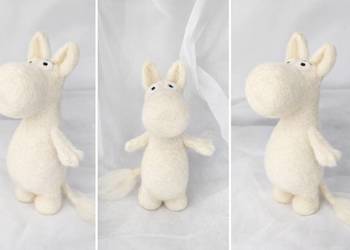 Muminek z Doliny Muminków – ręcznie filcowana figurka z wełny