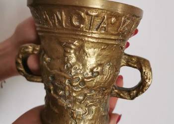 Moździerz Stary Masywny moździerz mosiężny , moździerz apteczny