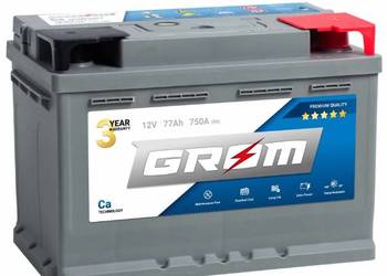 Akumulator 77Ah/760A Grom Premium  PRAWY PLUS