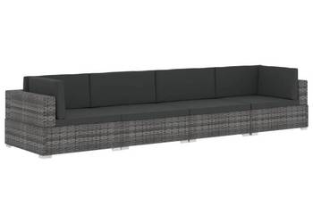 vidaXL 4-częściowa sofa do ogrodu, z poduszkami, polirattan(SKU:47270)