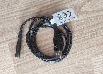 Kabel typu USB C czarny 1 m kątowy