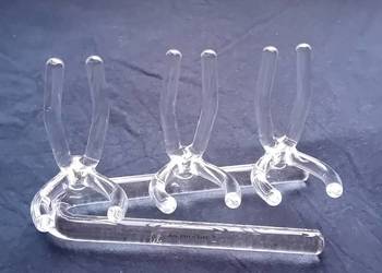 Szklany stojak na fajki, ręcznie formowany, Ars Vitri - Eser. Sygnowany.