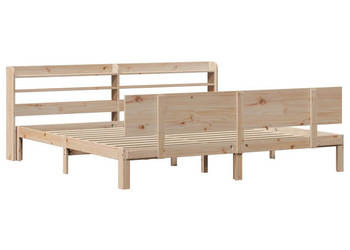 Rama łóżka z wezgłowiem lite drewno sosnowe 200x200 cm WM-3306835
