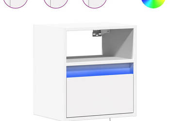 Wiszące szafki nocne z LED 2 szt. białe WM-3307976