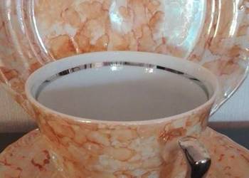 Trio, porcelana Wałbrzych, talerz, spodek, filiżanka