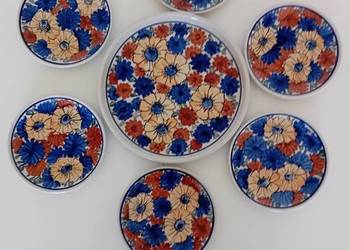 Komplet 6 deserowych talerzyków i patery Bolesławiec