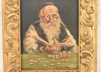 M. Lisowski - Żyd ze Złotymi Monetami - Obraz Symbolizujący Szczęście