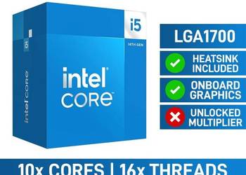 NOWY procesor Intel Core i5-14400 BOX; LGA 1700 + PASTA ZM-STG2M