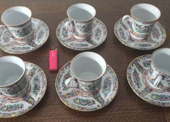 Famille Rose chiński serwis do herbaty herbaciany porcelanowy na 6 osób