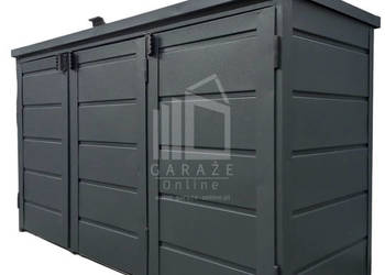 wiata śmietnikowa obudowa kubłów 207x80x120 cm 3x240L antracyt ID504
