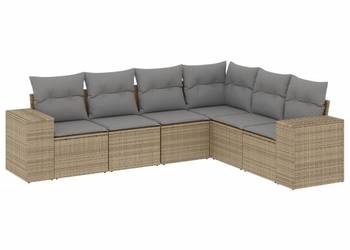 vidaXL 6-cz. zestaw mebli ogrodowych z poduszkami, beżowy(SKU:3254946)