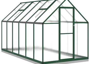 Szklarnia z ramą podstawy zielona 334x169x202 cm aluminium WM-3266330