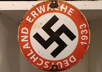 Niemiecka tablica/ szyld emaliowany, Przebudzenie Niemiec NSDAP